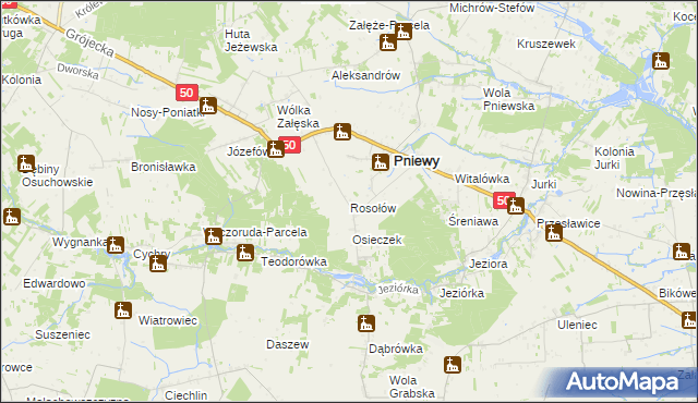 mapa Rosołów, Rosołów na mapie Targeo