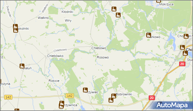 mapa Rosowo, Rosowo na mapie Targeo