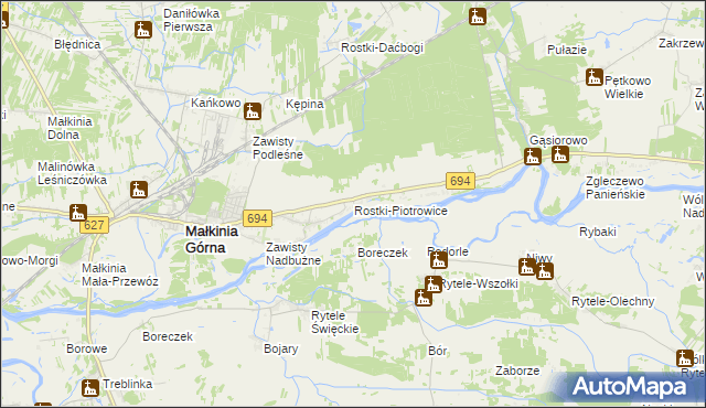 mapa Rostki-Piotrowice, Rostki-Piotrowice na mapie Targeo