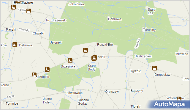 mapa Roszki, Roszki na mapie Targeo