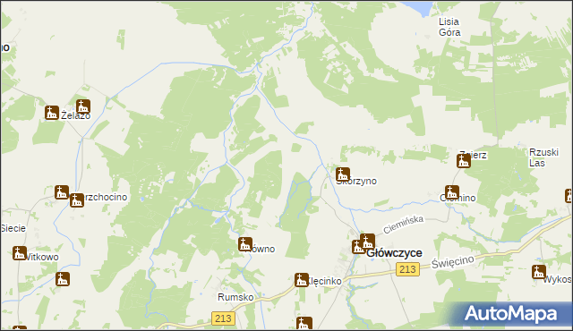 mapa Rówienko gmina Główczyce, Rówienko gmina Główczyce na mapie Targeo