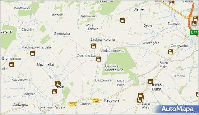 mapa Rożce, Rożce na mapie Targeo