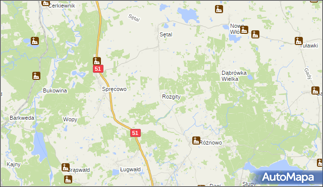 mapa Rozgity, Rozgity na mapie Targeo