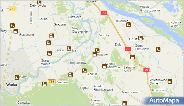 mapa Rozniszew, Rozniszew na mapie Targeo