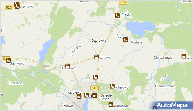 mapa Różnowo gmina Susz, Różnowo gmina Susz na mapie Targeo