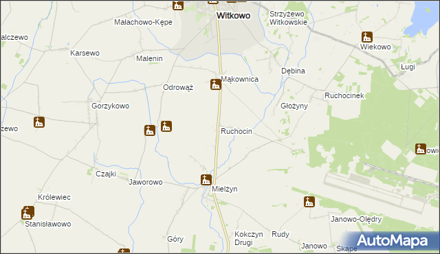 mapa Ruchocin, Ruchocin na mapie Targeo