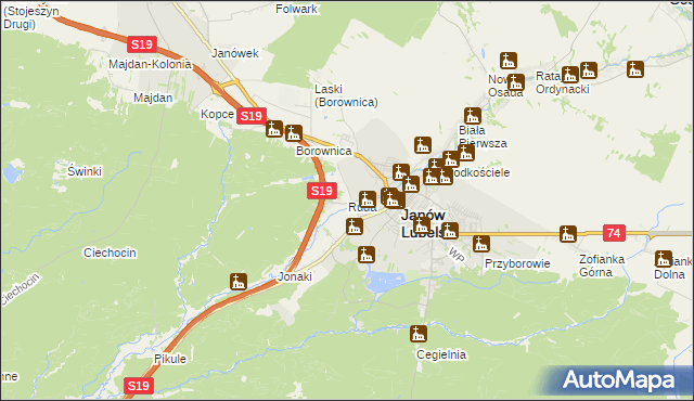 mapa Ruda gmina Janów Lubelski, Ruda gmina Janów Lubelski na mapie Targeo