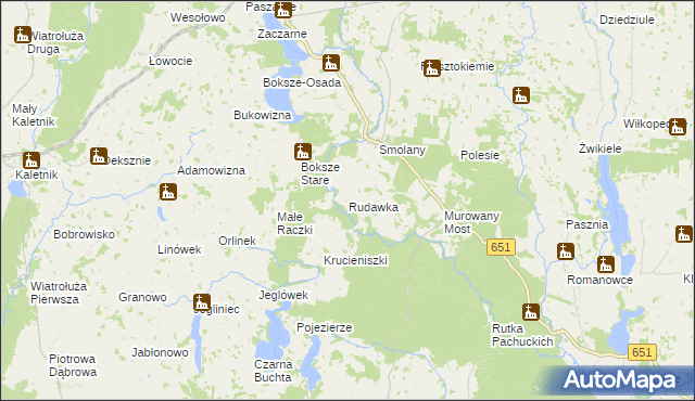 mapa Rudawka gmina Krasnopol, Rudawka gmina Krasnopol na mapie Targeo