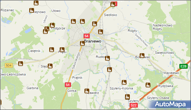 mapa Rudłowo, Rudłowo na mapie Targeo