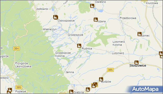 mapa Rudnica gmina Stoszowice, Rudnica gmina Stoszowice na mapie Targeo