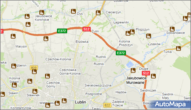 mapa Rudnik gmina Wólka, Rudnik gmina Wólka na mapie Targeo