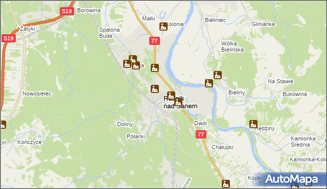 mapa Rudnik nad Sanem, Rudnik nad Sanem na mapie Targeo