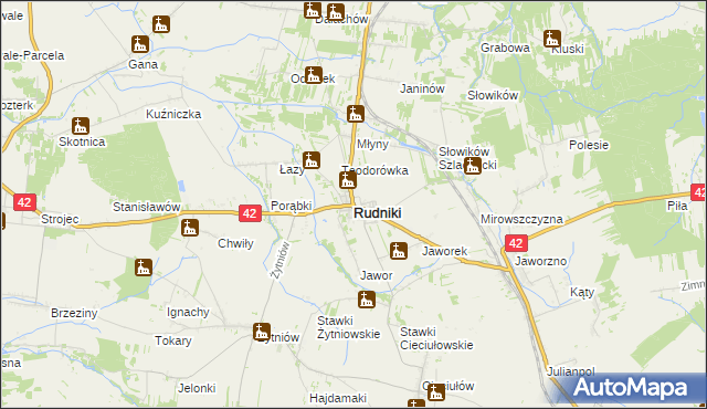 mapa Rudniki powiat oleski, Rudniki powiat oleski na mapie Targeo