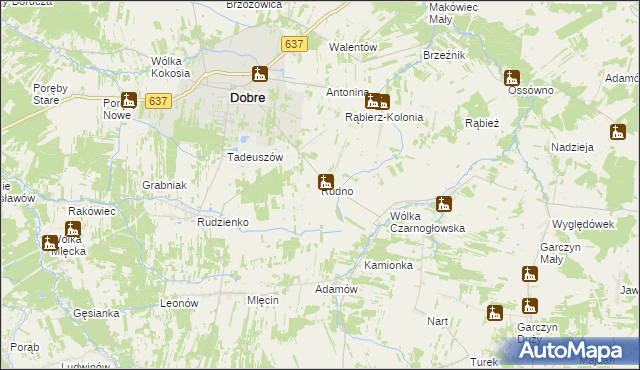 mapa Rudno gmina Dobre, Rudno gmina Dobre na mapie Targeo