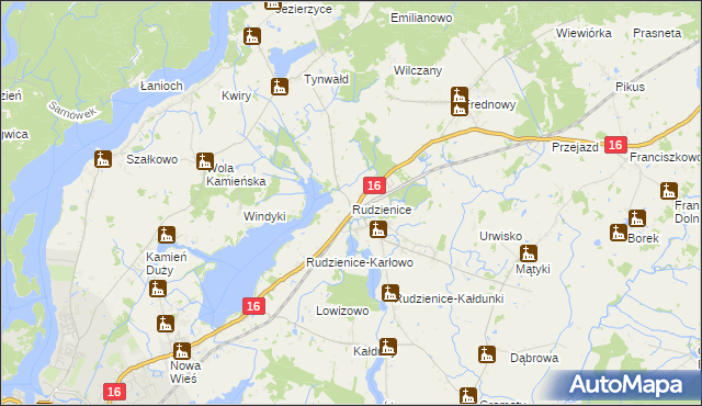 mapa Rudzienice, Rudzienice na mapie Targeo
