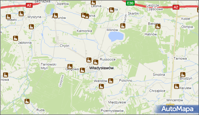 mapa Russocice, Russocice na mapie Targeo