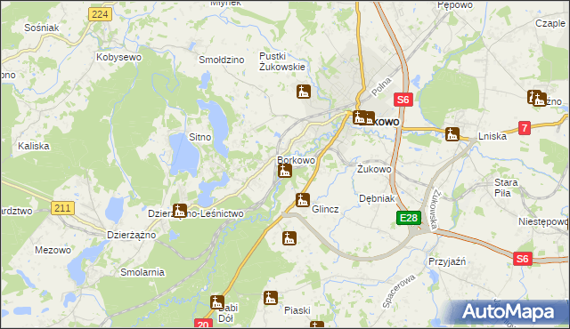 mapa Rutki gmina Żukowo, Rutki gmina Żukowo na mapie Targeo