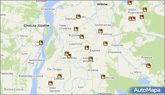 mapa Rybaki gmina Wilków, Rybaki gmina Wilków na mapie Targeo
