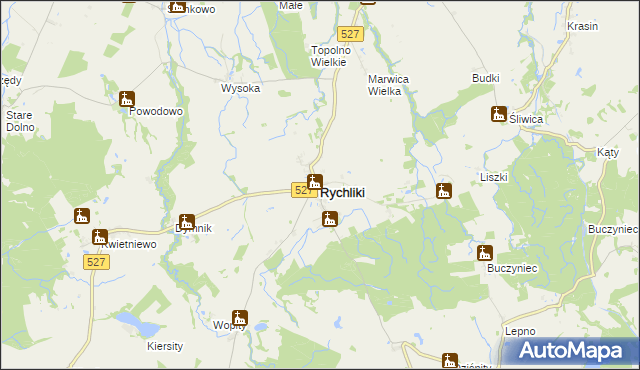 mapa Rychliki, Rychliki na mapie Targeo