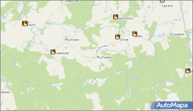 mapa Rychówko, Rychówko na mapie Targeo