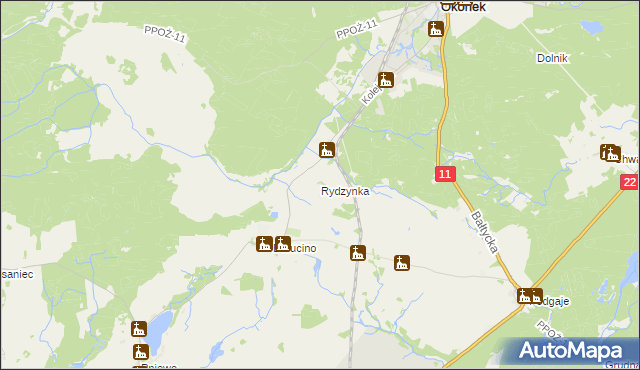 mapa Rydzynka, Rydzynka na mapie Targeo