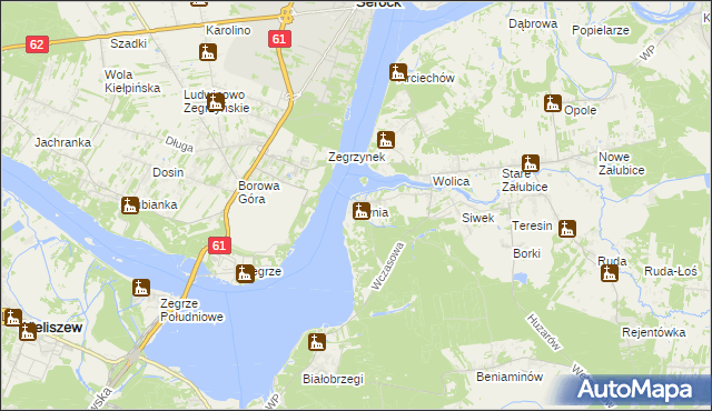 mapa Rynia gmina Nieporęt, Rynia gmina Nieporęt na mapie Targeo