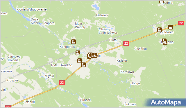 mapa Rytel, Rytel na mapie Targeo