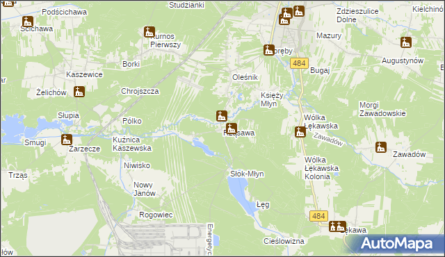 mapa Rząsawa, Rząsawa na mapie Targeo