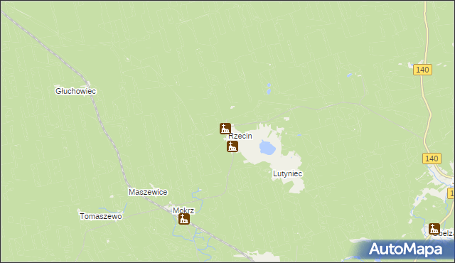 mapa Rzecin, Rzecin na mapie Targeo