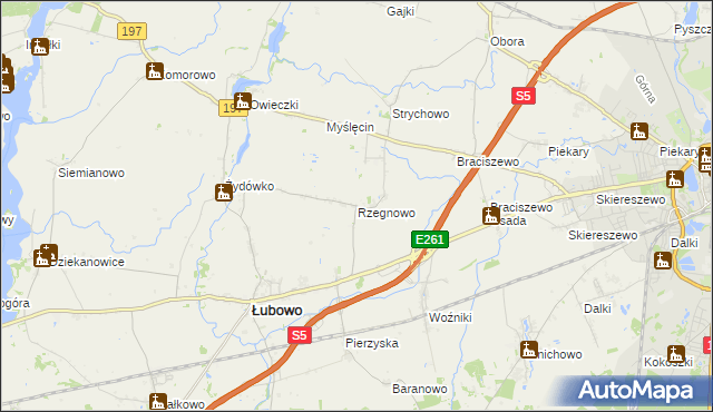 mapa Rzegnowo, Rzegnowo na mapie Targeo