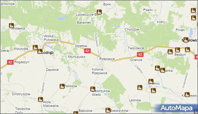 mapa Rzejowice, Rzejowice na mapie Targeo