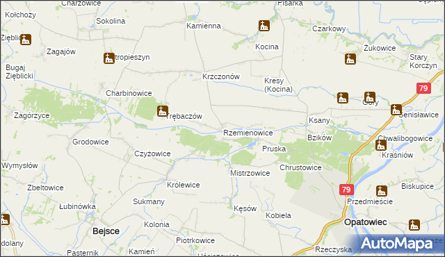 mapa Rzemienowice, Rzemienowice na mapie Targeo