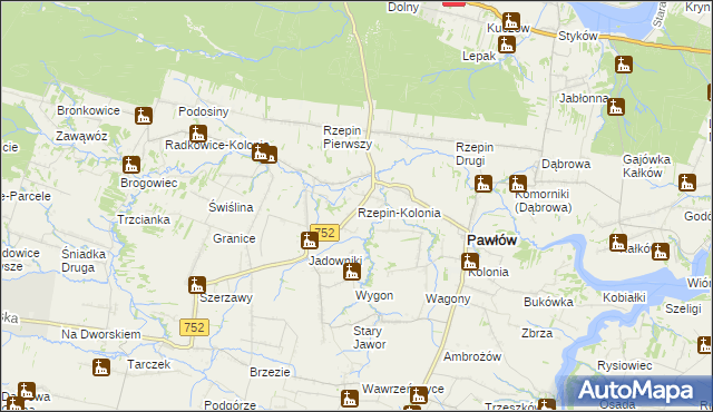 mapa Rzepin-Kolonia, Rzepin-Kolonia na mapie Targeo