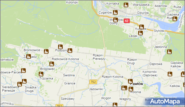 mapa Rzepin Pierwszy, Rzepin Pierwszy na mapie Targeo