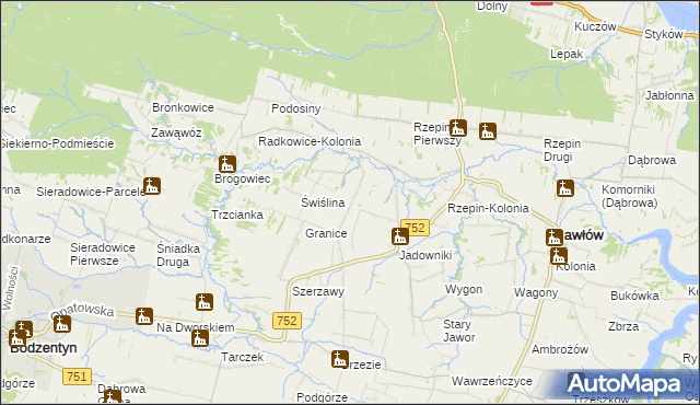 mapa Rzepinek gmina Pawłów, Rzepinek gmina Pawłów na mapie Targeo