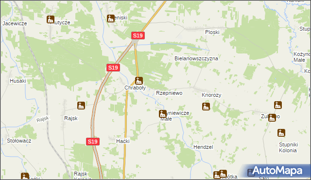 mapa Rzepniewo, Rzepniewo na mapie Targeo