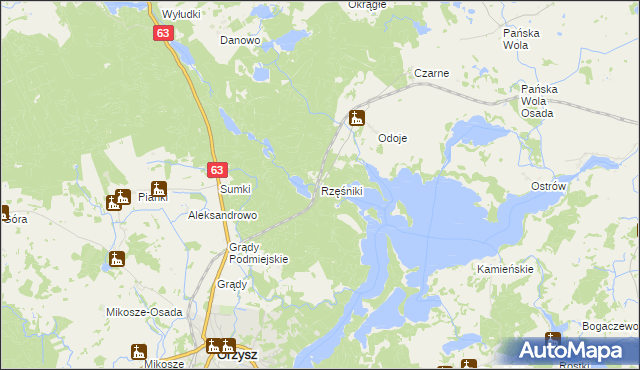 mapa Rzęśniki, Rzęśniki na mapie Targeo