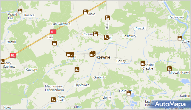 mapa Rzewnie, Rzewnie na mapie Targeo