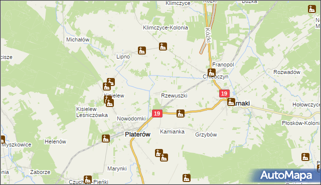 mapa Rzewuszki, Rzewuszki na mapie Targeo