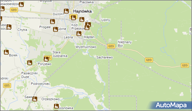 mapa Sacharewo, Sacharewo na mapie Targeo