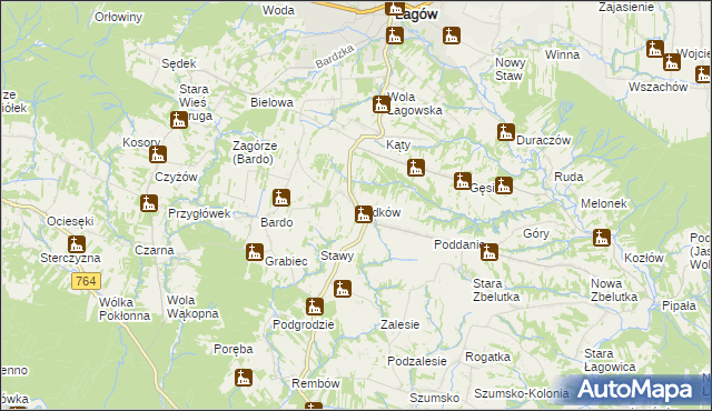 mapa Sadków gmina Łagów, Sadków gmina Łagów na mapie Targeo