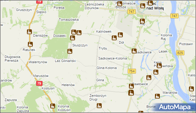 mapa Sadkowice-Kolonia, Sadkowice-Kolonia na mapie Targeo