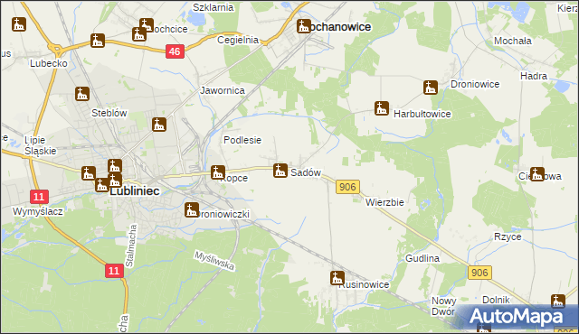 mapa Sadów, Sadów na mapie Targeo