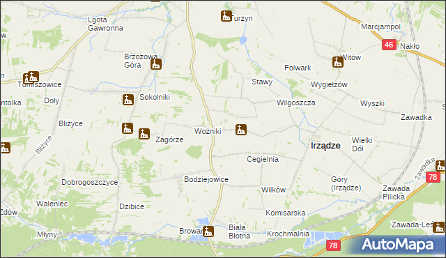 mapa Sadowie gmina Irządze, Sadowie gmina Irządze na mapie Targeo