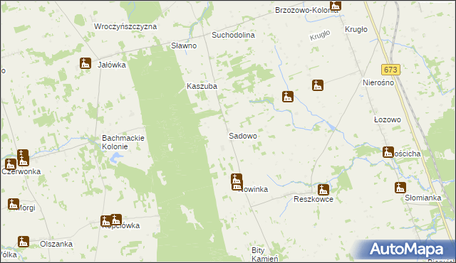 mapa Sadowo gmina Dąbrowa Białostocka, Sadowo gmina Dąbrowa Białostocka na mapie Targeo