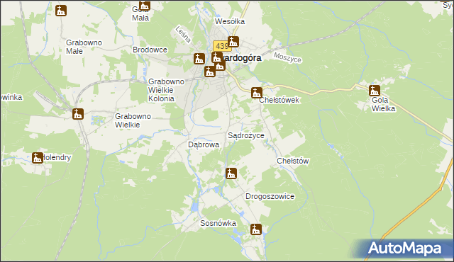 mapa Sądrożyce, Sądrożyce na mapie Targeo