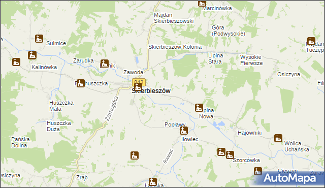mapa Sady gmina Skierbieszów, Sady gmina Skierbieszów na mapie Targeo