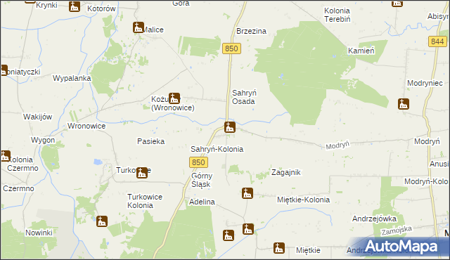 mapa Sahryń, Sahryń na mapie Targeo