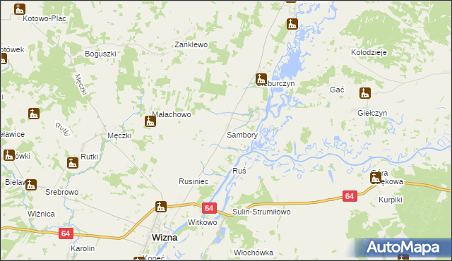 mapa Sambory, Sambory na mapie Targeo