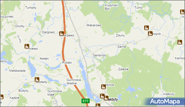 mapa Sambród, Sambród na mapie Targeo